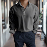 Tristan | Langarm-Polo für Herren in Grau