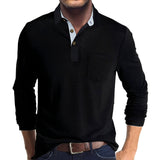Marty - Komfortables Herren-Poloshirt mit langen Ärmeln in Schwarz