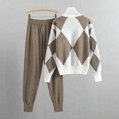 Jacquard-Strickpullover mit Diamanten