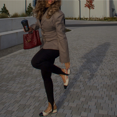 Elianna - schmal geschnittener karierter Blazer für Damen