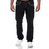 Stefan - Lockere, gerade Stretchjeans für Herren in Schwarz