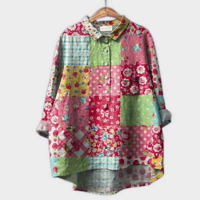 Lara | Handgemachte florale Bluse mit Premium-Stoff