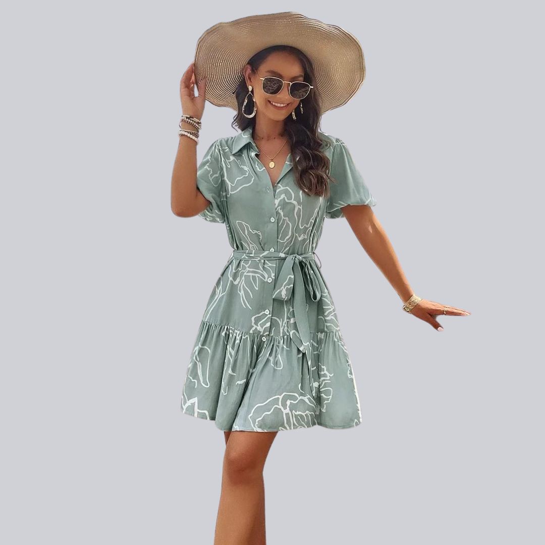 Hemdkleid mit abstraktem Druck