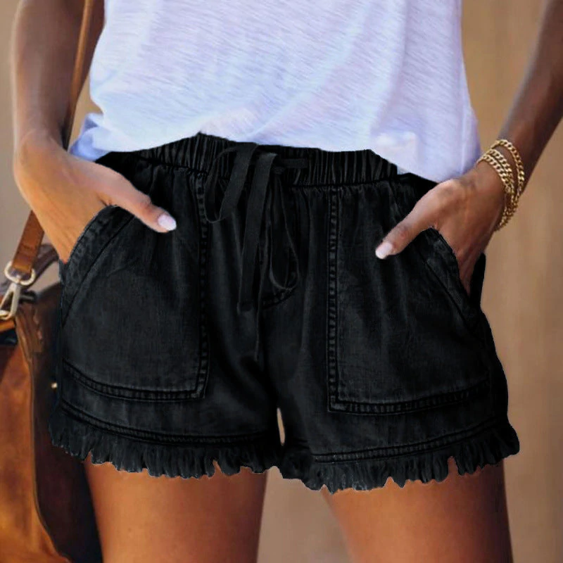 Elizabeth - Hochtaillierte Denim-Shorts
