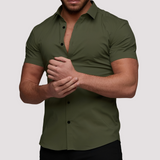 Oscar - Kurzärmeliges Hemd in Slim-Fit-Passform für Herren in Grün
