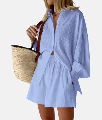 Elegantes Set aus Hemd und Shorts