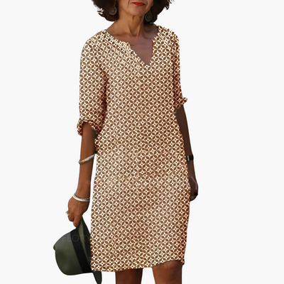 Sommerkleid für Damen - Leicht, mit V-Ausschnitt & Ärmeln