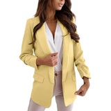 Damen Lange Leicht Blazer | Formell in Gelb
