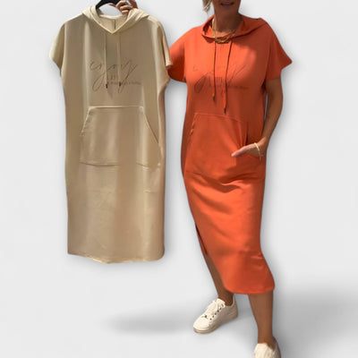 Daiselle – Lässiges Kapuzenkleid mit Taschen