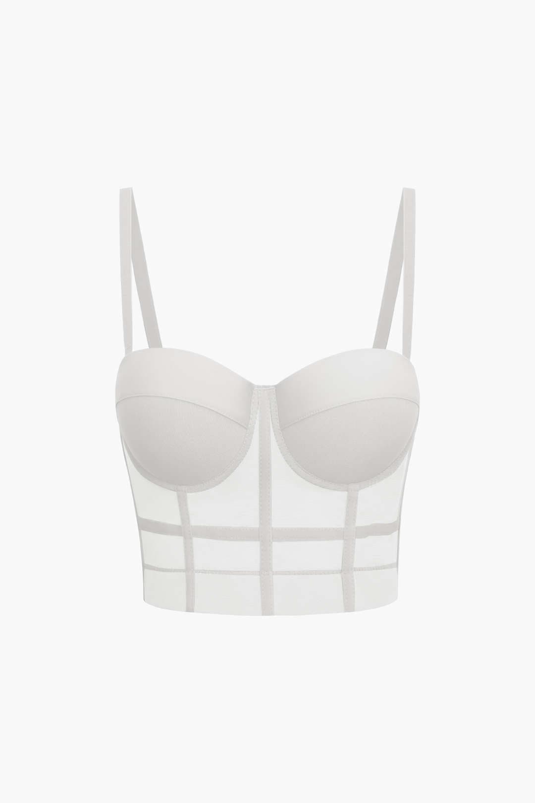 Ida | Figurbetontes Bustier-Top mit Bügel-Cups und transparenter Mesh-Struktur