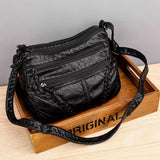 Orisas-Tasche aus Weichem Leder in Schwarz
