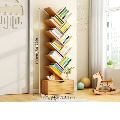 StorySpire Shelf - Vertikales Freistehendes Holz-Bücherregal