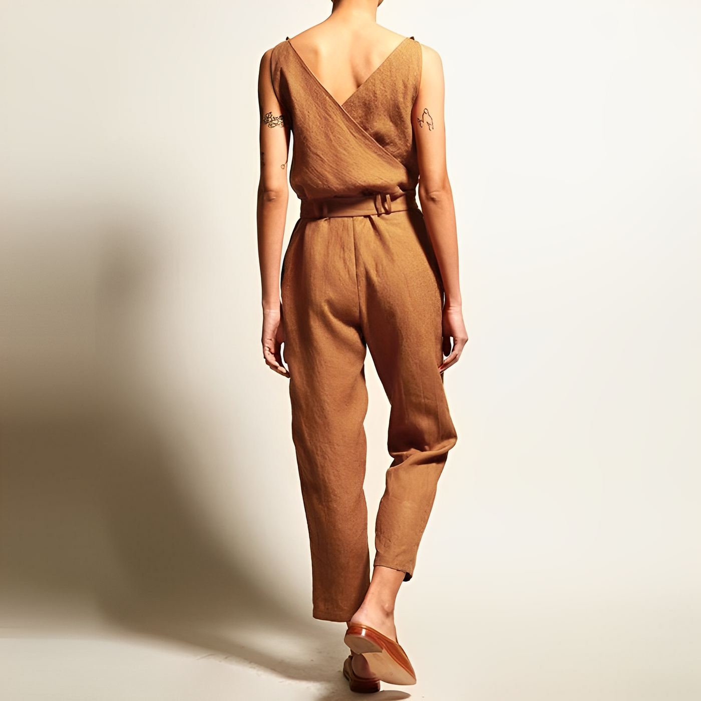 Precious - Lässige dünne Ärmel Jumpsuit