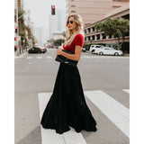 Clair | Frauen Mode lässig Langer Rock in Schwarz