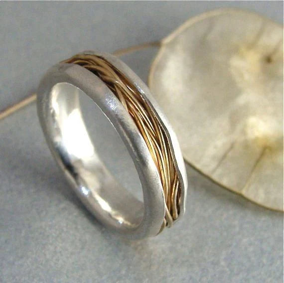 Gold Fine Threads Versilberter Ring