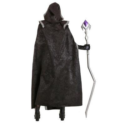 Damen Halloween-Kostüm Zauberin mit Kapuze | Umhang & Taillierter Body
