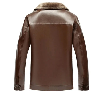 Kaloy - Männer Winter Chic Fleece Lederjacke