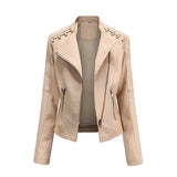 Drune | pu-lederjacke mit reibverschluss in Khaki