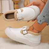 Damen Winterclogs mit verstärkter Spitze und Schnalle - Renate in Weiß