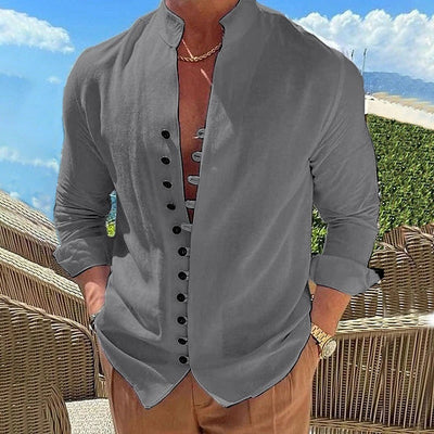 Benjamin - Herren Leinenhemd Baumwolle Langarm