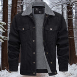 Heinruch | Warme und hochwertige Cordjacke für Herren in Noir - fourrure gris foncé