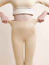 Evelyn's Fleece-gefütterte Schlankmachende Leggings in Beige