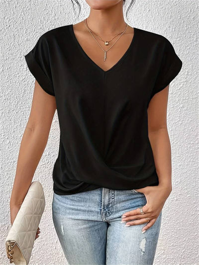 Garance - Kurzarmhemd mit Knotendetail