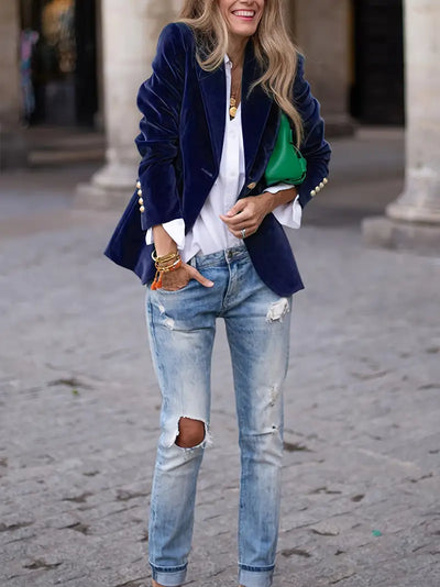 Bella | Weicher und eleganter Samtblazer für Damen