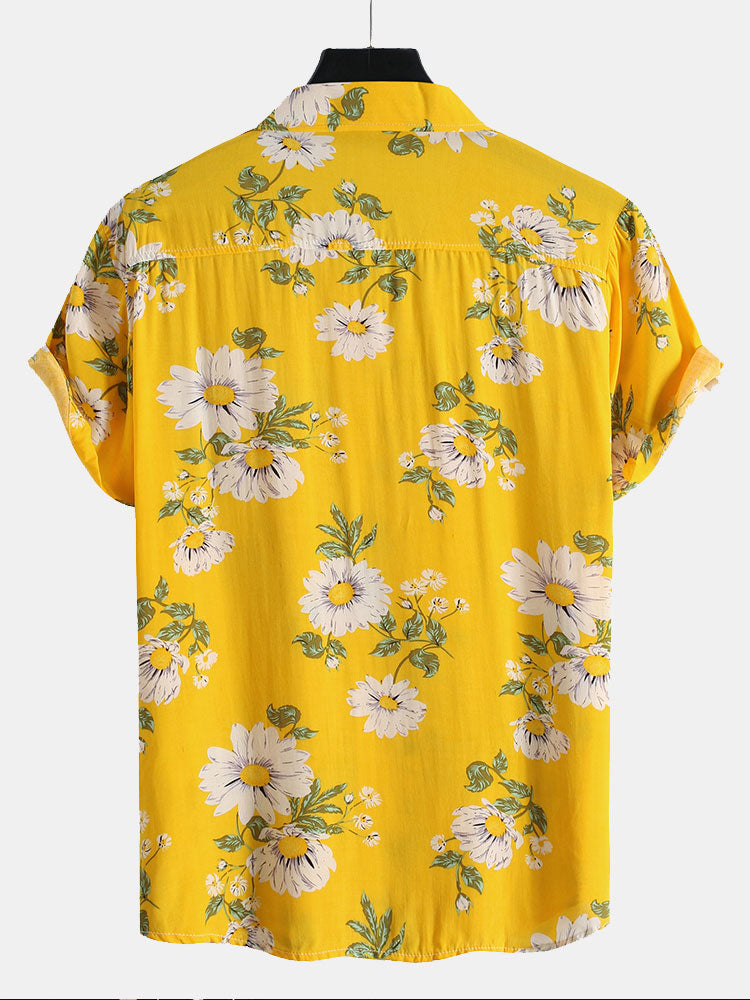Revere Hemd mit Sonnenblumenprint