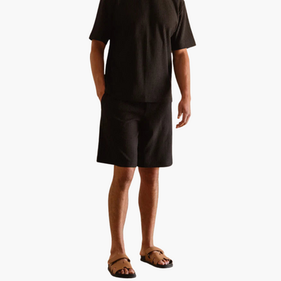 Plissee-Zweiteiler mit Kurzarmhemd - Herren Sommer-Set