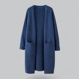 Daniela | Damen Warme Strickjacke mit offener Front in Königsblau