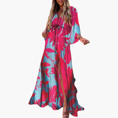 Farbenfrohes Sommerkleid - Damen Maxikleid mit Blumenprint