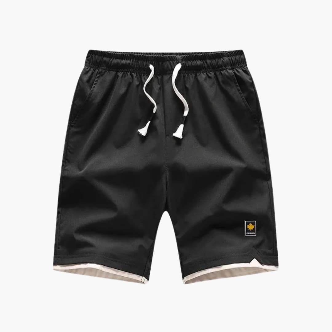Herren Jogger Shorts mit Kordelzug und kontrastiertem Saum