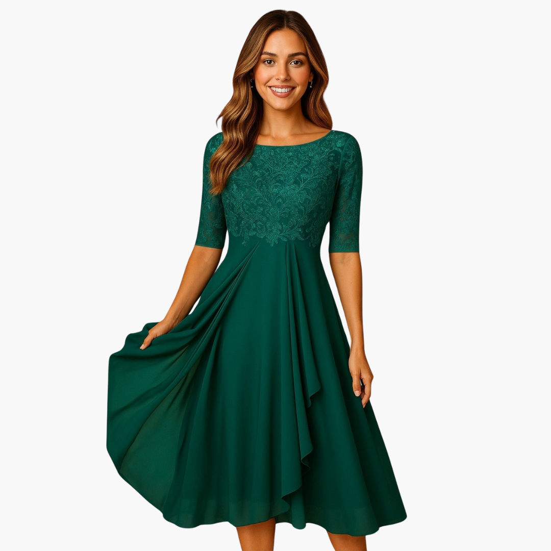 Lore | Midikleid mit Spitzenärmeln