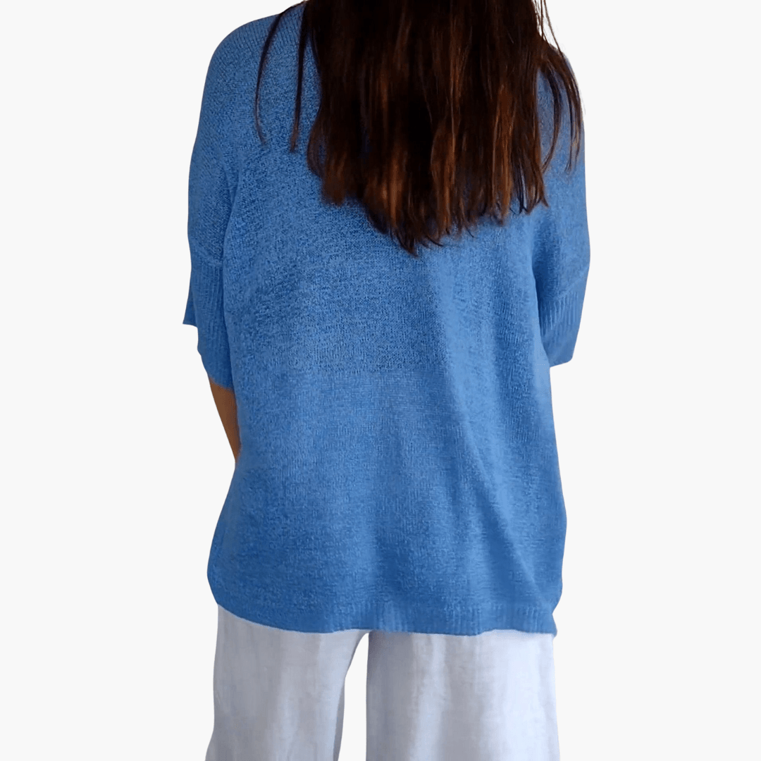 Damen V-Ausschnitt Top – Lockeres Sommeroberteil für Freizeit