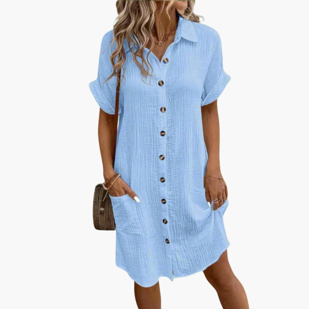 Edith | Hemdkleid mit Knopfleiste
