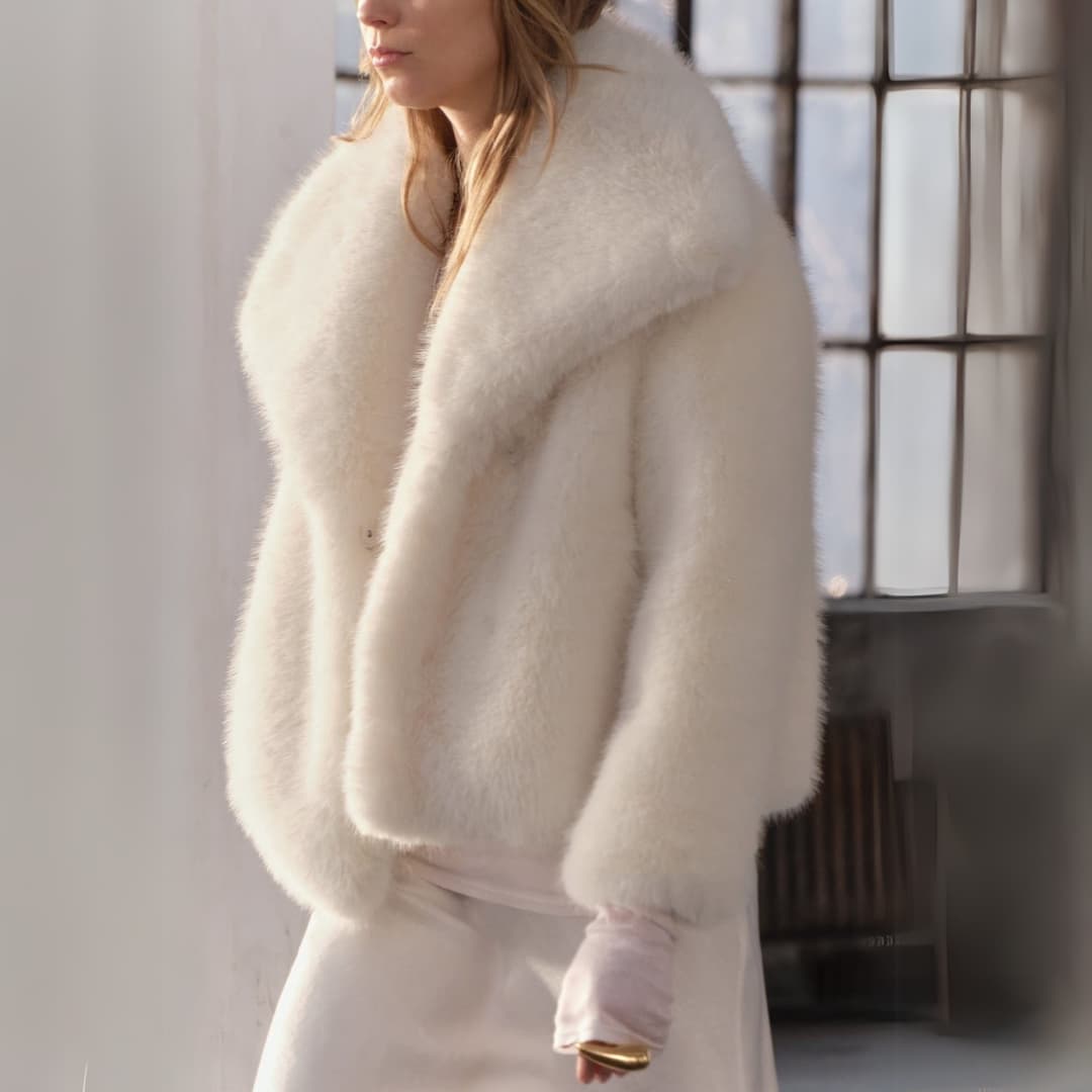 Mara | Flauschiger Mantel für Damen