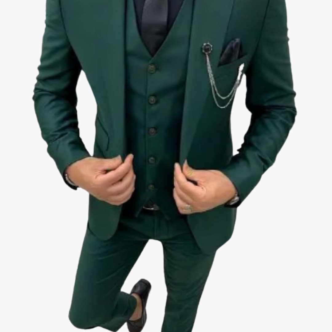 Slim Fit Anzug Set - Herrenanzug 3-teilig für Abendmode