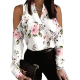 CASSIDY | Elegante Bluse mit V-Ausschnitt in Weiß mit Blumen