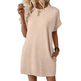 Elviaa – Elegantes Minikleid Mit Tasche in Apricot