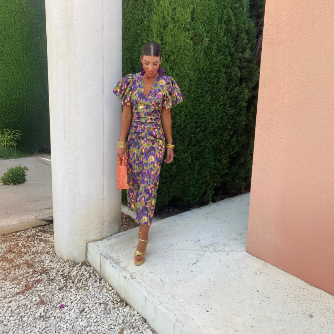 CARINA | VESTIDO CON CUELLO EN V