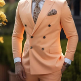 Herren Zweiteiler Hochzeits Anzug in Orange
