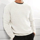 Bastian | Stylischer Pullover mit Rundhalsausschnitt für Herren in Weiß
