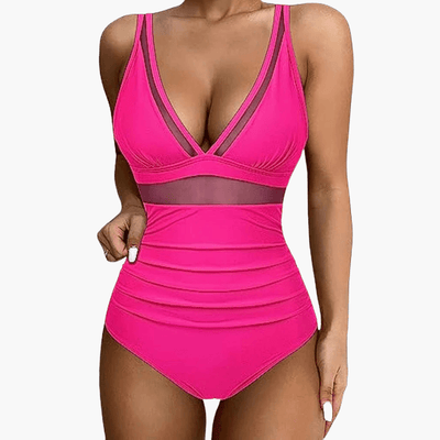 Badeanzug mit Mesh für Damen – sexy Einteiler High Waist