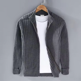 Nikolet | KnitZauber Strickjacke mit Reißverschluss in Dunkelgrau