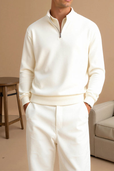 Minimalistischer Fleece-Pullover mit Reißverschluss – Wärme & Stil vereint
