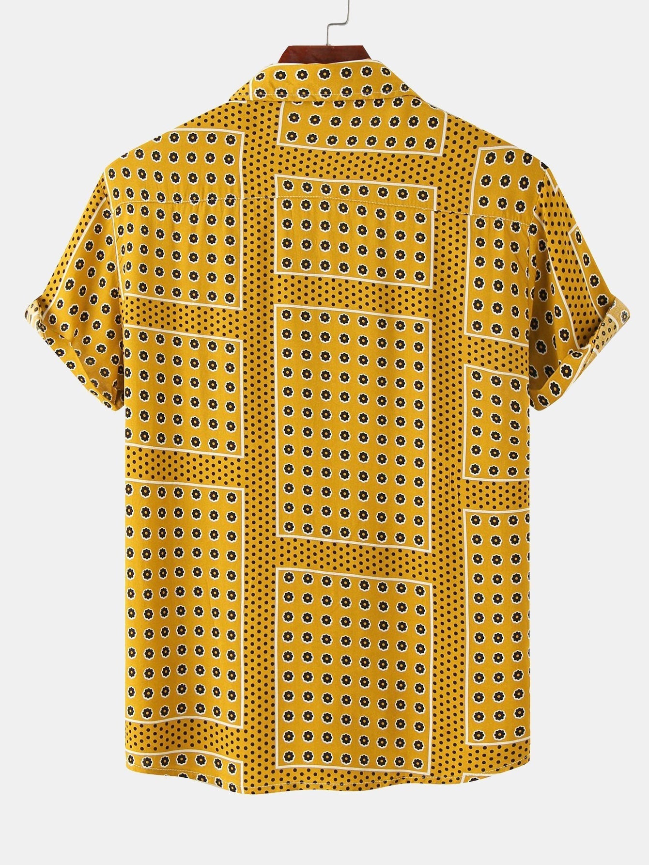 Polka-Dot-Shirt mit Blumenmuster und Buttonfverschluss