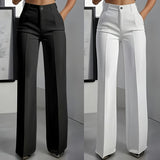 Britta | Damen Anzughose Hohe Taille Business Elegant in Beliebtes Set: Schwarz+Weiß