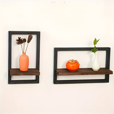 RustiFrame Set - Vintage Holzwand Quadratisches Display-Set