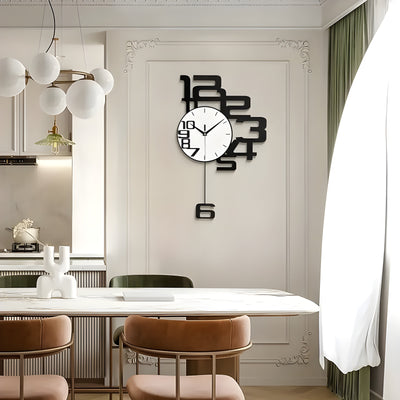 DecoDigits Uhr - Moderne Minimalistische Lautlose Wanduhr